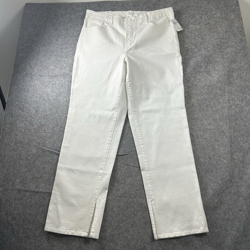 Good American Good Boy Straight Jeans Womens 18 White Cotton Stretch 38X32